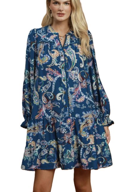 Paisley Print Tiered Dress