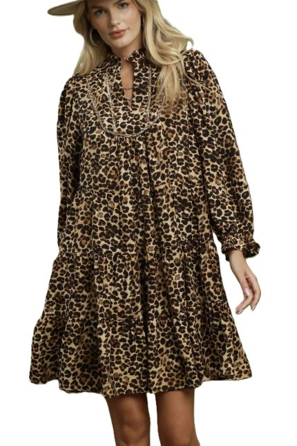 Leopard Print Tiered Dress