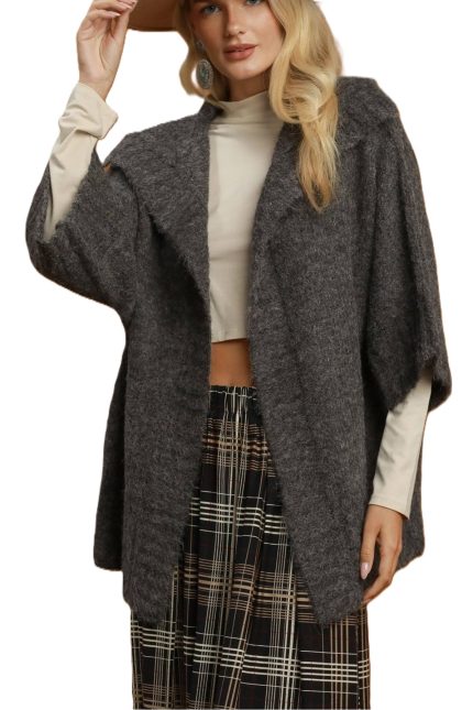 Oversized Ribbed Knit Open-front Cardigan