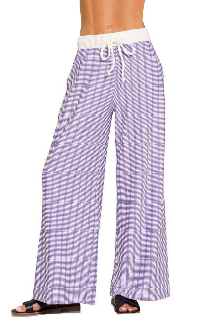 Raised Rib Striped Lounge Pants