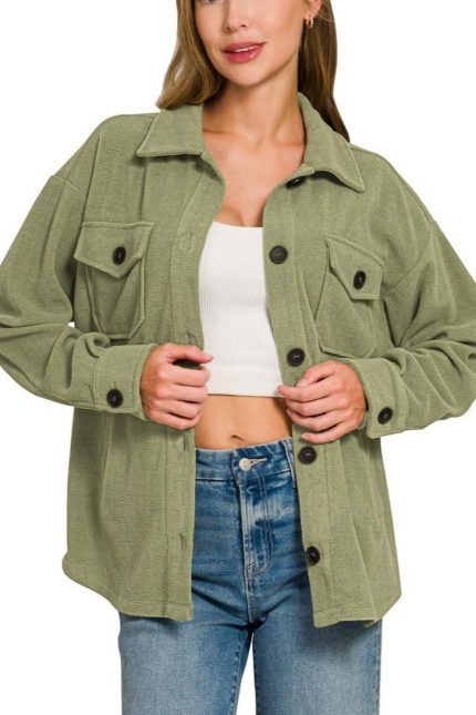 Oversized Basic Fleece Shacket