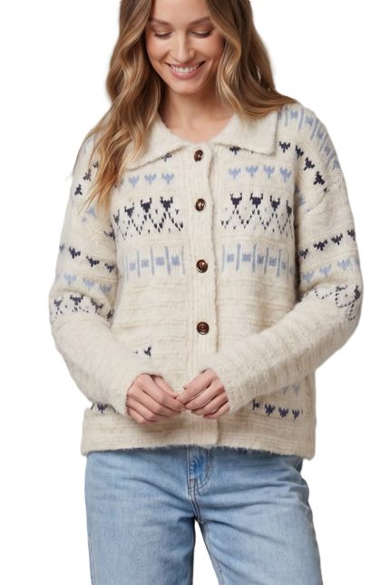 Nordic Patterned Sweater Cardigan
