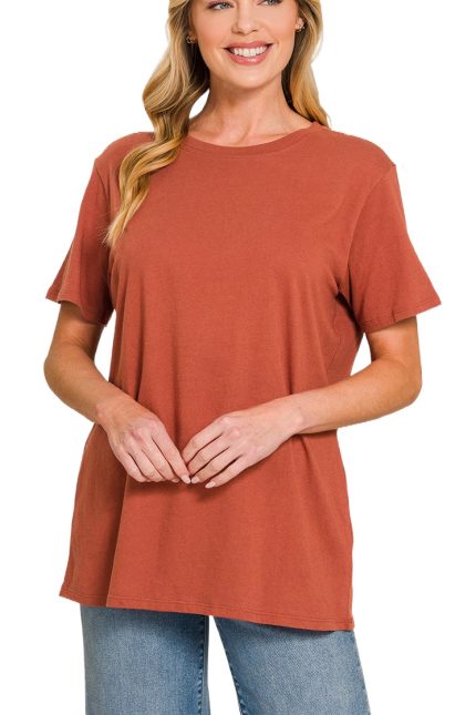 Cotton Boyfriend Round Neck Tee