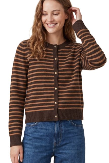Striped Knit Sweater Cardigan