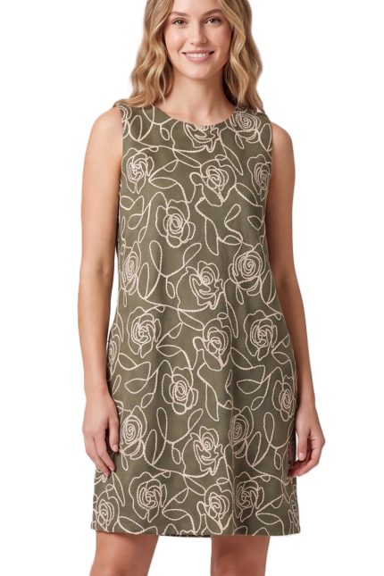 Sleeveless Embroidery Faux Suede Mini Dress
