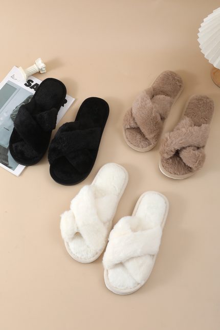 Cozy Plush Fluffy Slippers Pack Of 3