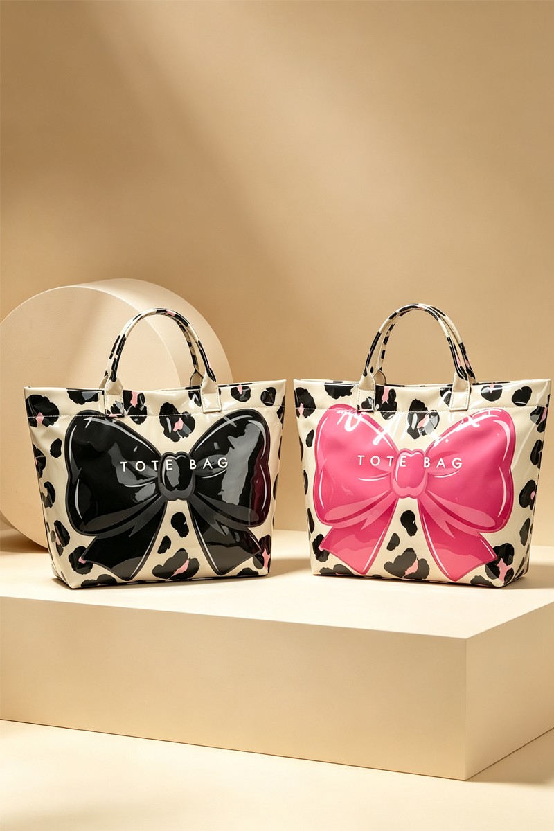 Leopard Bow Pvc The Tote Bag