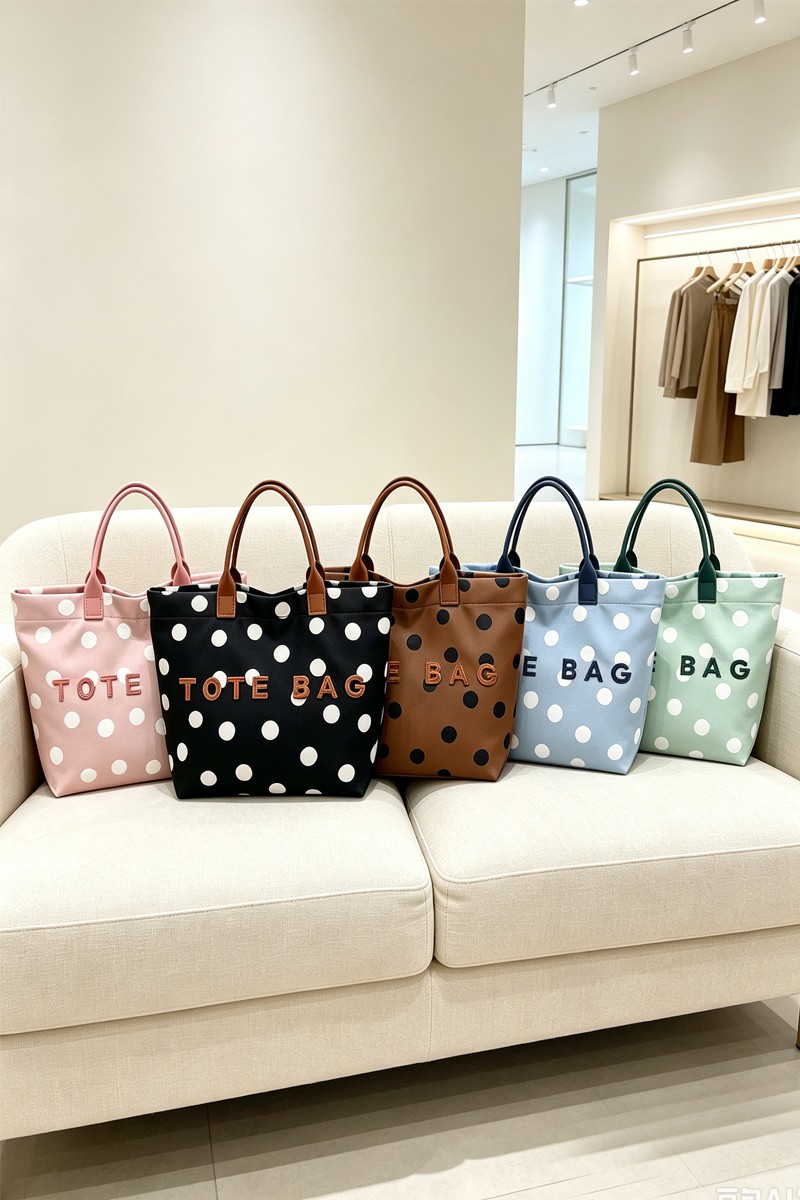 Polka Dot Oxford Tote Bag