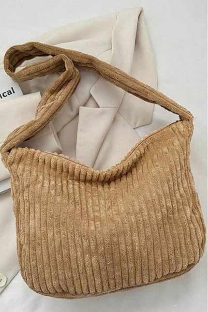 Minimalist Corduroy Tote Bag