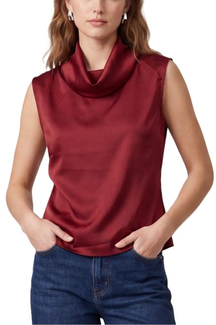 Sleeveless Woven Satin Top