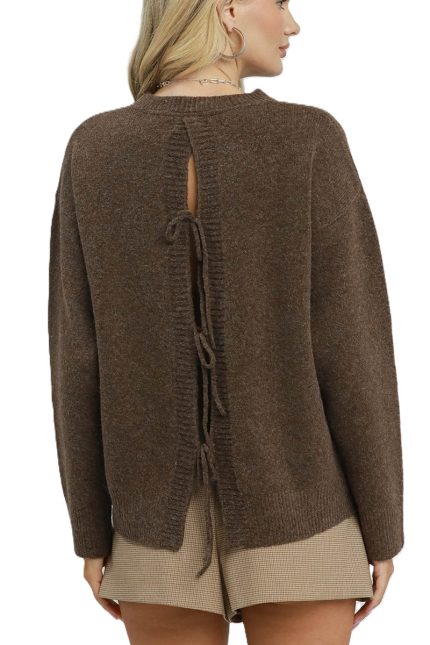 Relaxed Crew Neck Knit Sweater