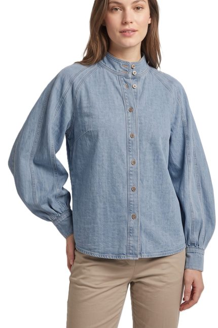 Button-down Shirt With Balloon Sleeves
