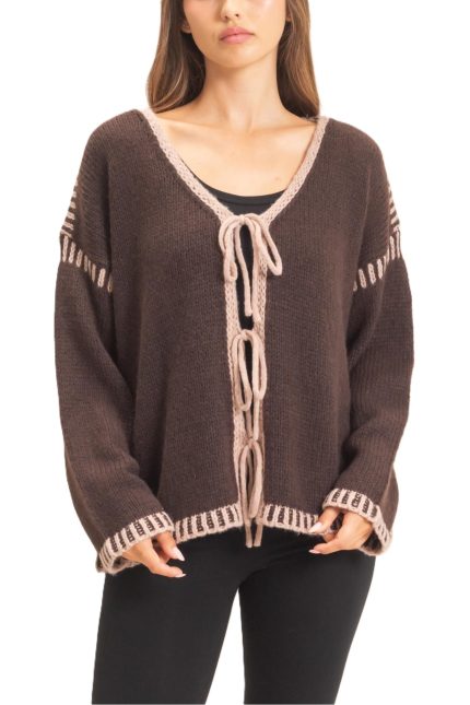 Open Front Tie Cardigan