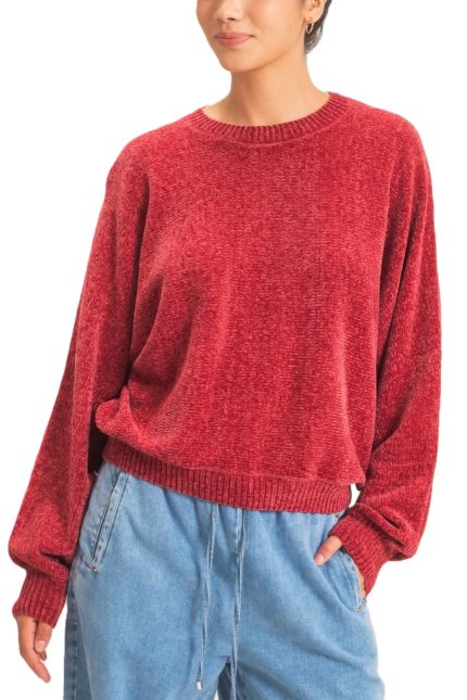 Chenille Crew Neck Sweater
