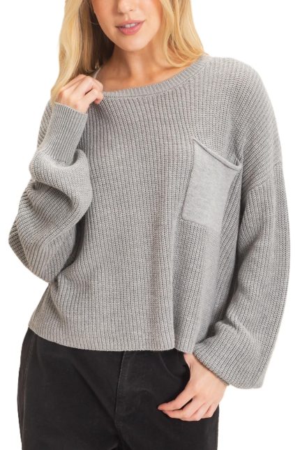 Ribbed Drop Shoulder Sweater