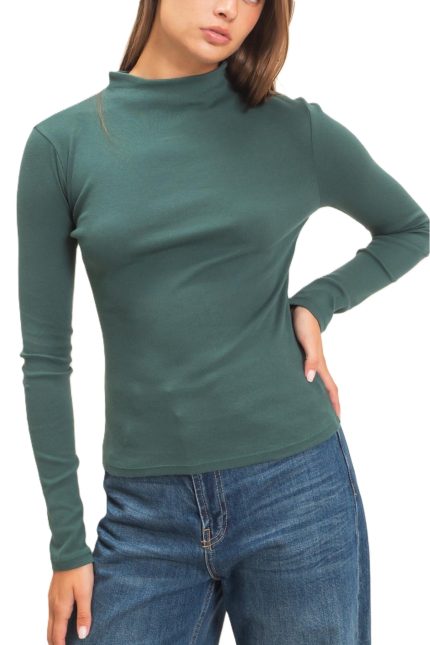 Mock Neck Long Sleeve Top