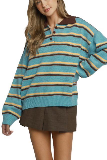 Knit Striped Pullover Sweater