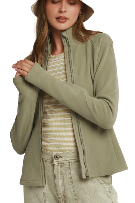 Soft Fleece Full Zip Jacket With Pockets