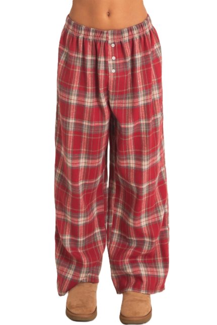 Plaid Wide-leg Pants