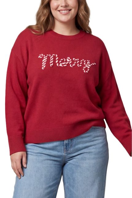 Plus Long Sleeve Merry Sweater Top