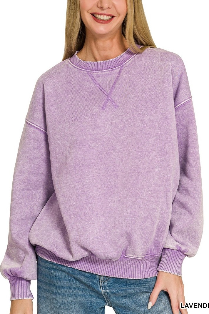 Acid Washed Fleece Sweatshirts