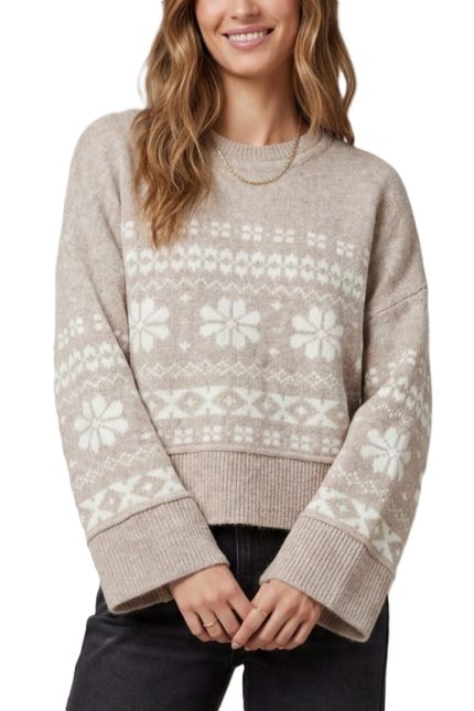 Stlong Sleeve Nordic Patterned Sweater