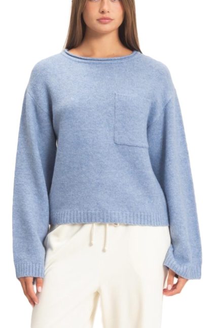 Wide Sleeve Pocket Sweater