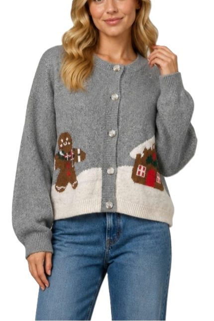Gingerbread Holiday Scenic Cardigan