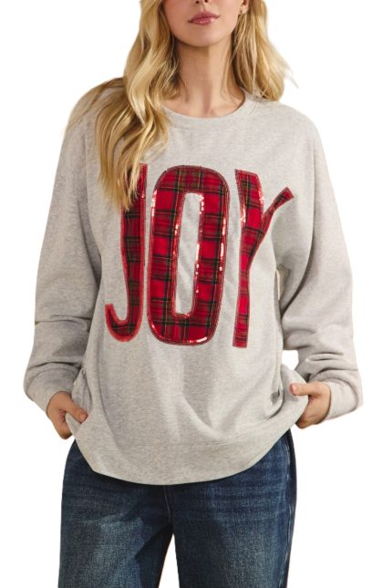 The Joy Sequin Plaid Pullover
