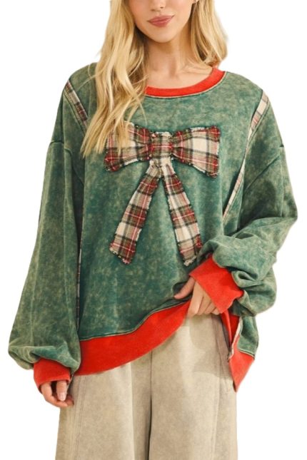 The Merry Mineral-wash Bow Pullover