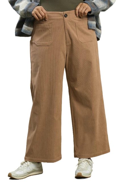 Plus Corduroy Wide Leg Pants