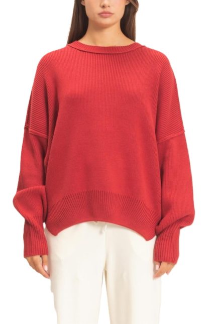 Ribbed Crew Neck Sweater
