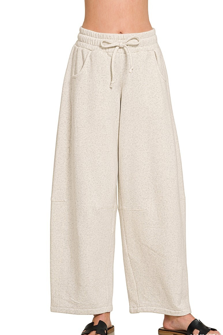 Fleece Barrel Leg Sweatpants