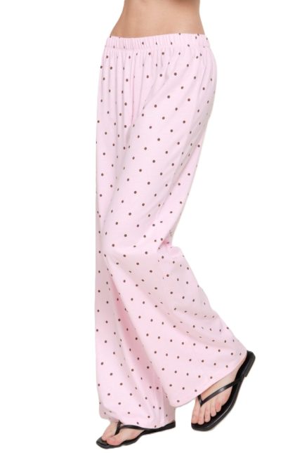 Straight Leg Dot Print Long Pants