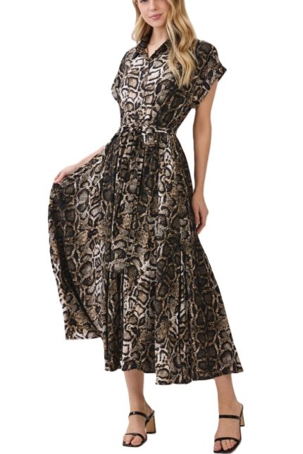 Snake Print Midi Dress