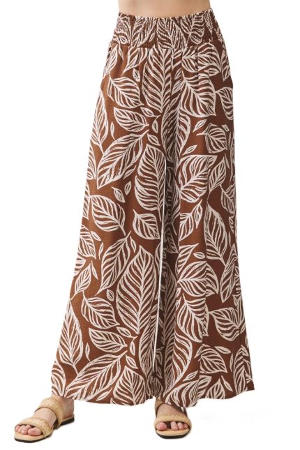 Wide Smock Waist Wide Leg Pants