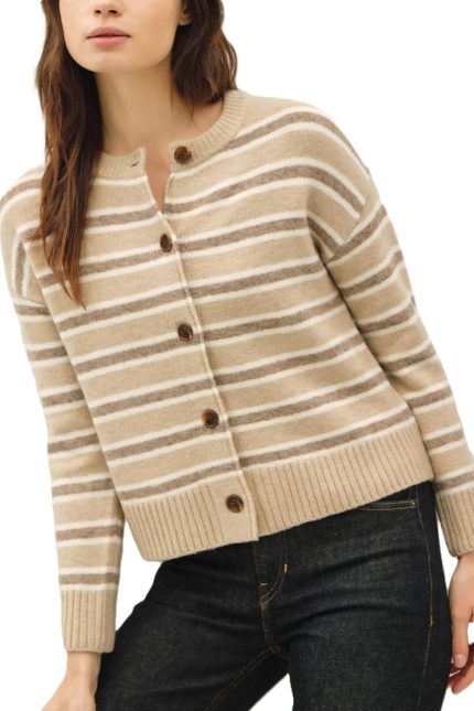Varsity Striped Button Up Cardigan