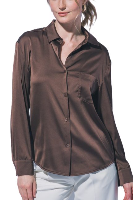 Satin Button-down Shirt