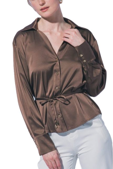 Satin Blouse With Belt
