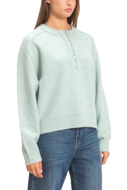 Henley Sweater With Reverse Seams