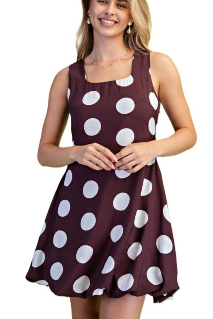 Polka-dot Bubble Hem Dress