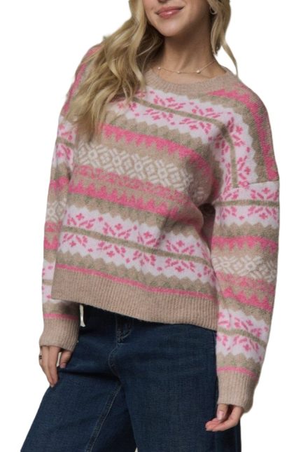 Fair Isle Pattern Knit Sweater