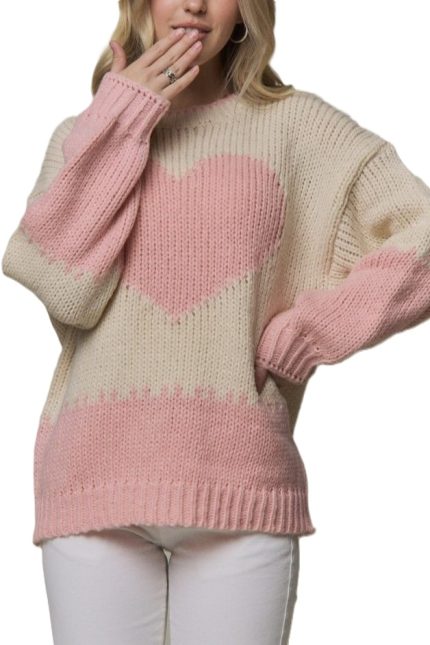 Bold Heart Knit Sweater