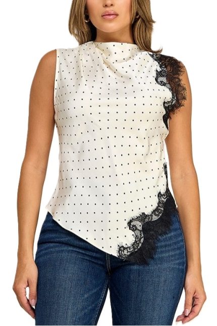 Polkadot Printed Sleeveless Top