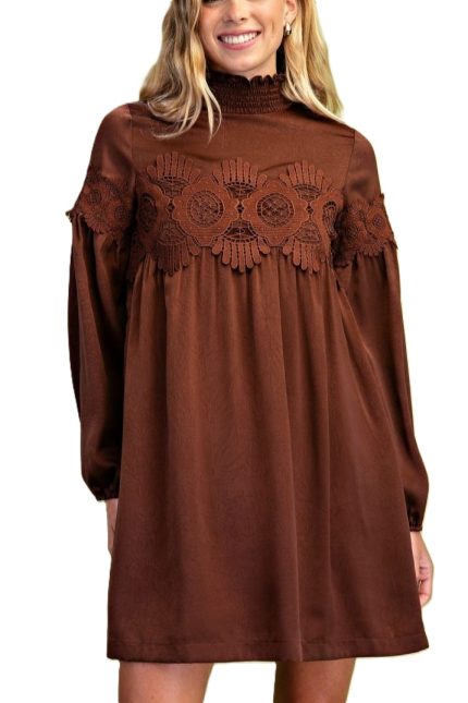 Smock-neck Dress