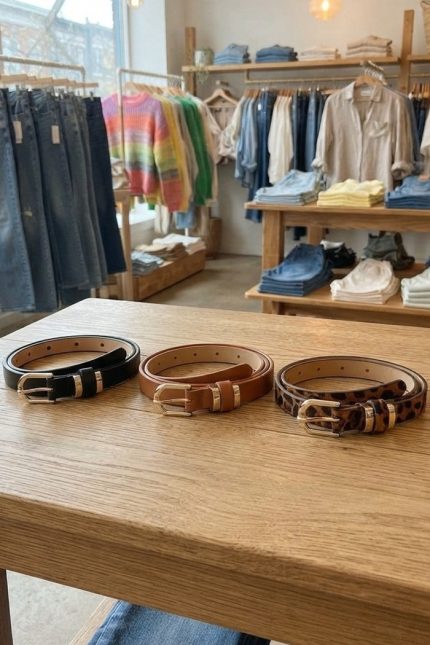 Retro Slim Gold Buckle Fashion Belt