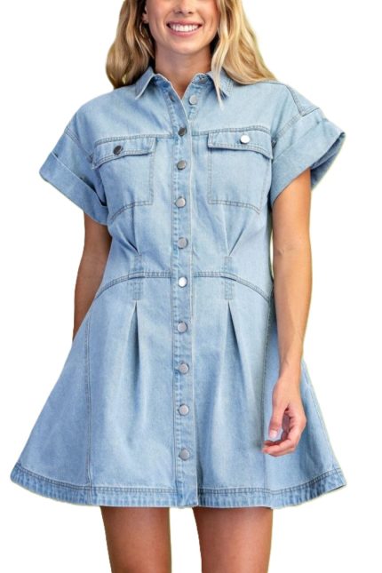 Denim Mini Shirt Dress