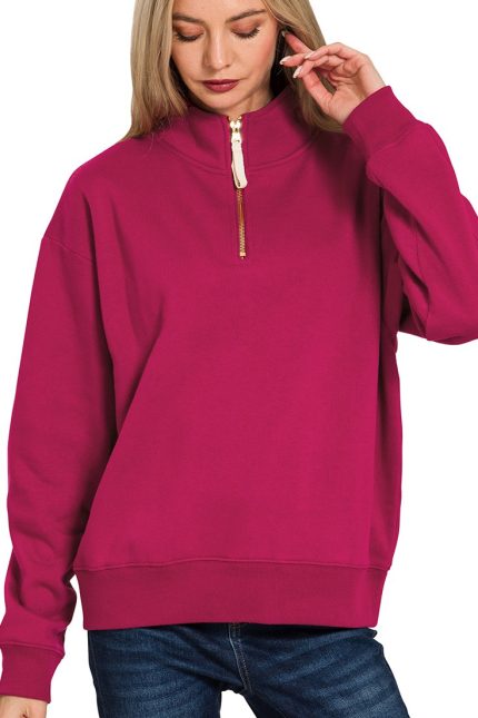 Fleece Half Zip Sweatshirt