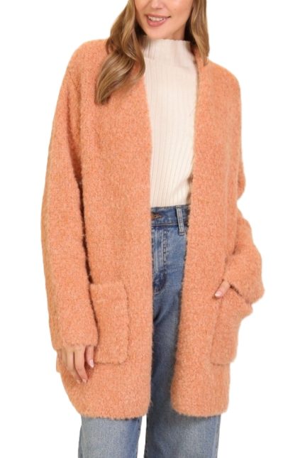Soft Embrace Textured Open Cardigan