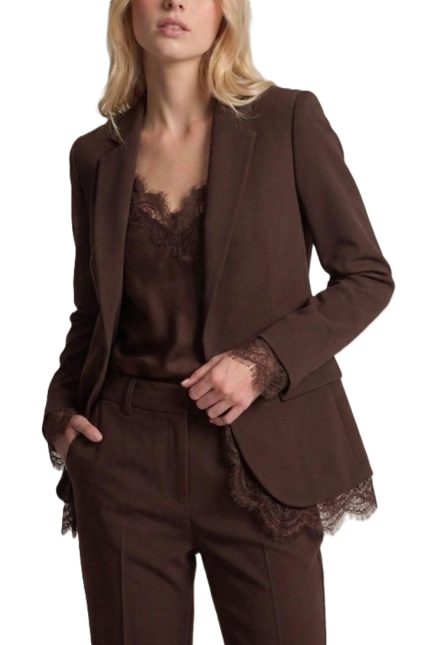 Fitted Blazer W Lace Trim